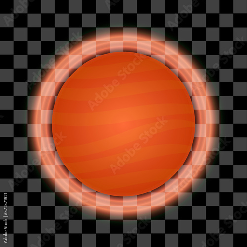 Red planet. Abstract solar system with planets and stars in orbit. Meteorite and comet. Space futuristic creative design. Vector illustration