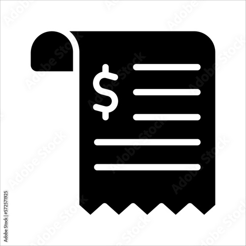 receipt icon, receipt bill, thin line symbol for web and mobile phone. vector illustration on white background