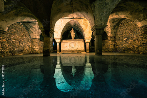 The always flooded crypt of San Zaccaria church in Venice, Italy photo