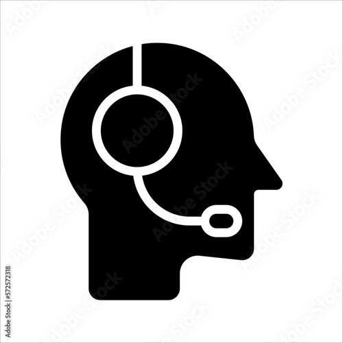 Customer help line icon. costumer service support agent for web business card mobile app. vector illustration on white background