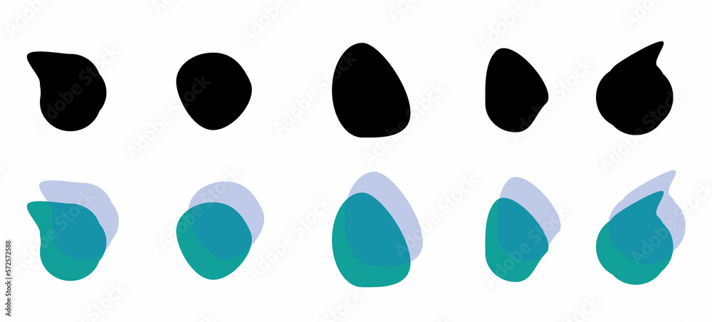a set of random blurry liquid spots, patterns, smooth shapeless lines of simple blots highlighted on a white background a set of random blurry liquid spots, patterns, smooth shapeless lines of simple blots highlighted on a white background