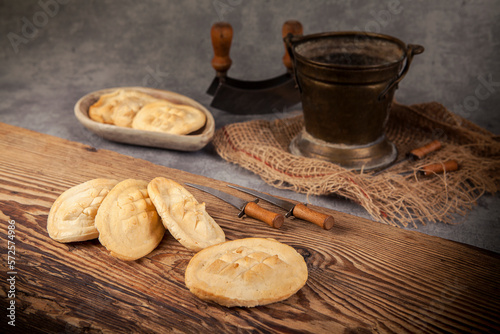 Fototapeta Naklejka Na Ścianę i Meble -  Oscypek (Oszczypek) is a traditional Polish highland cheese made of sheep's milk from the vicinity of the Tatra mountain range.