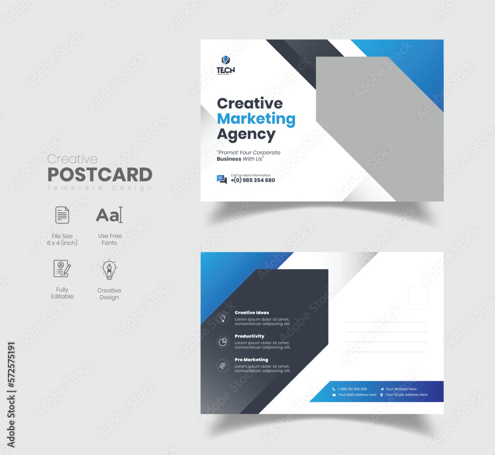 Corporate Business Postcard Template Design Corporate Business Postcard Template Design