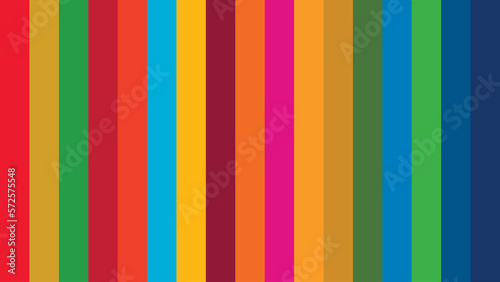 SDGsカラー17色の縞模様の背景（指定されたCMYKの色を使用）