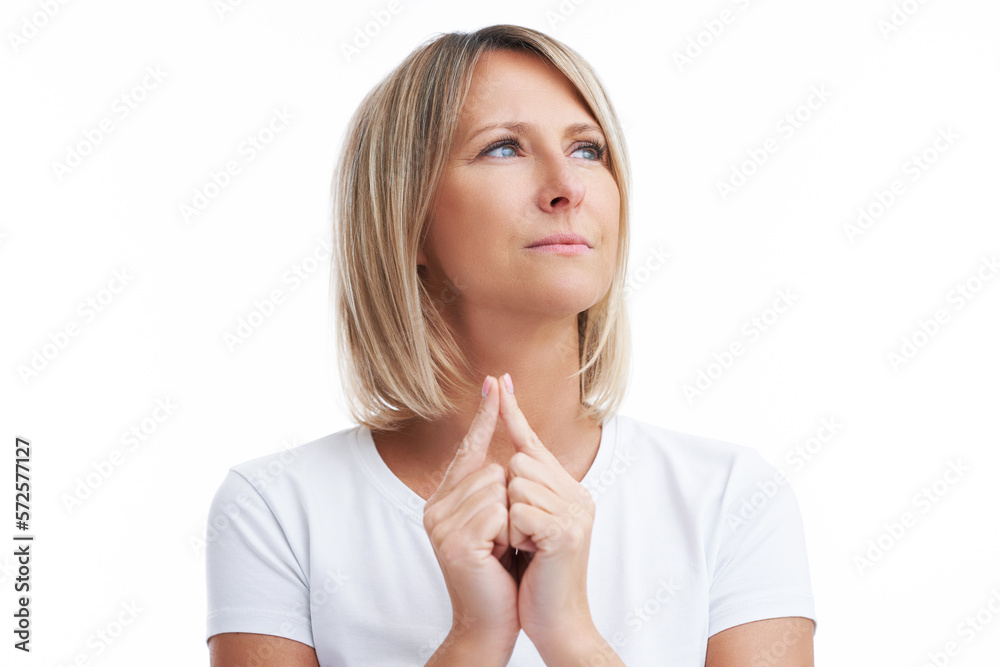 Picture of blonde woman over back isolated background Picture of blonde woman over back isolated background