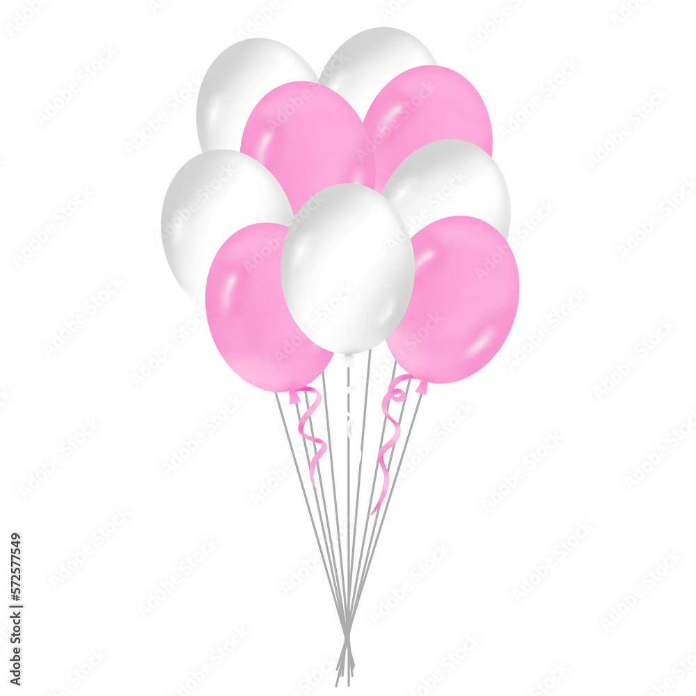Balloons party decoration. Design elements for social media post.