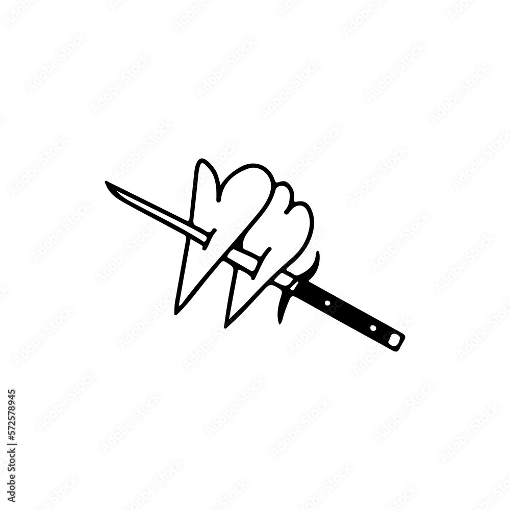 vector illustration of knife piercing heart vector illustration of knife piercing heart