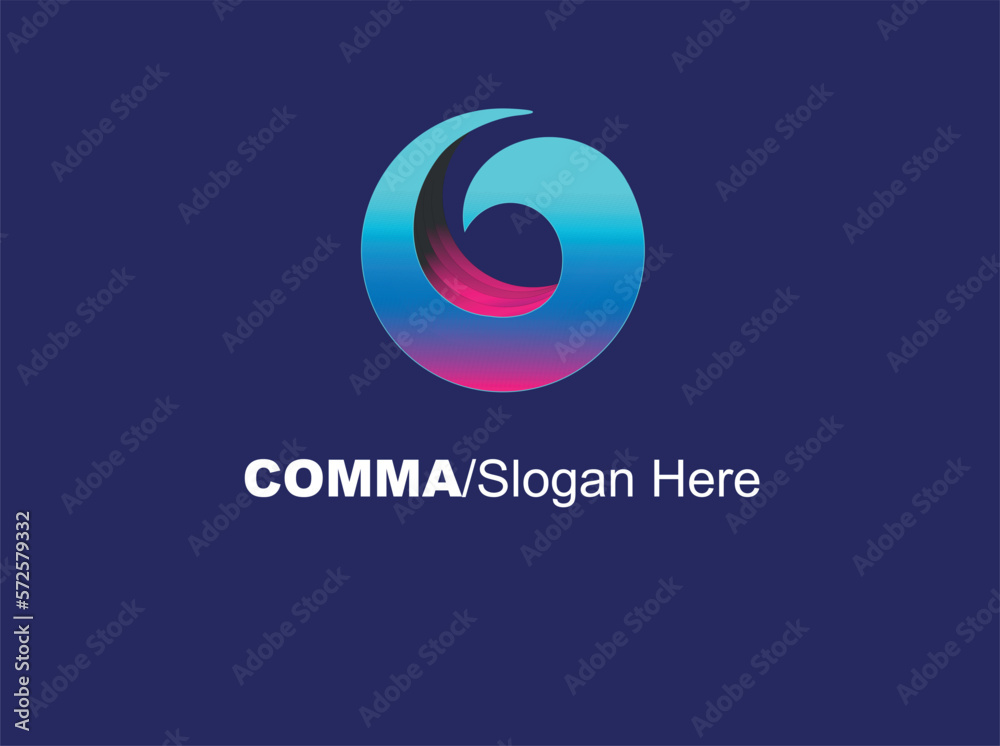 Letter c wave abstract modern logo gradient