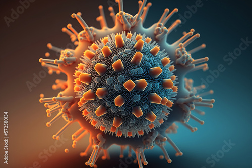 virus from a transmission electron microscope. Generative AI