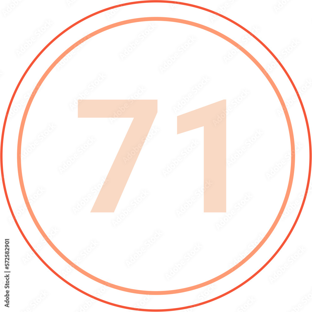 Number 71 Circle