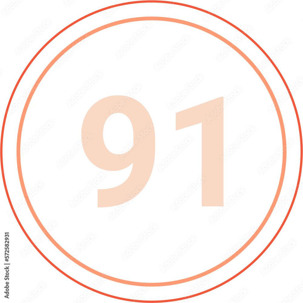 Number 91 Circle