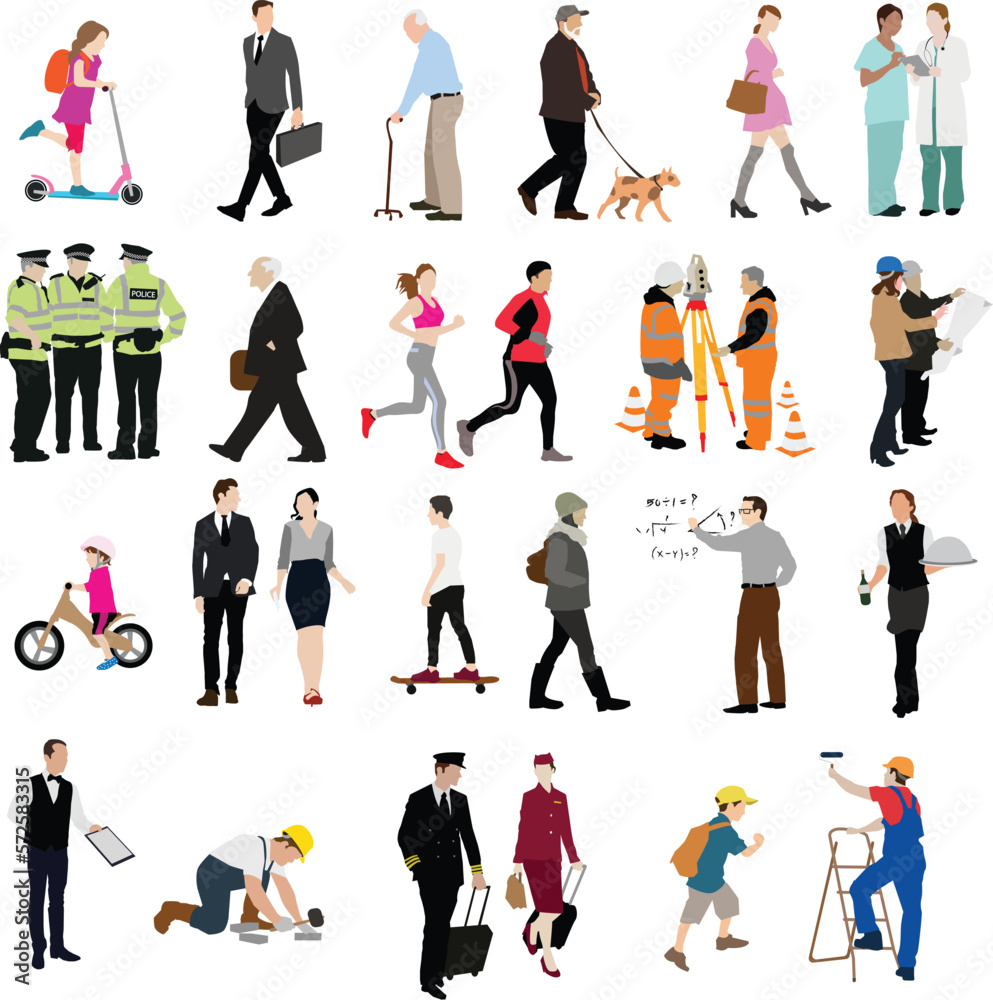 Aging concept of female and male characters, the cycle of life from ...