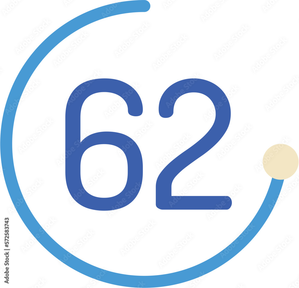 Number 62 Circle Number 62 Circle