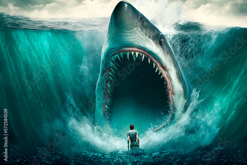 Fatal shark attack. Generative AI