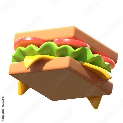 3d fast food sandwiches
