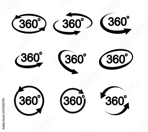 Set of 360 Degree View Vector Icons for Your Design. Vector