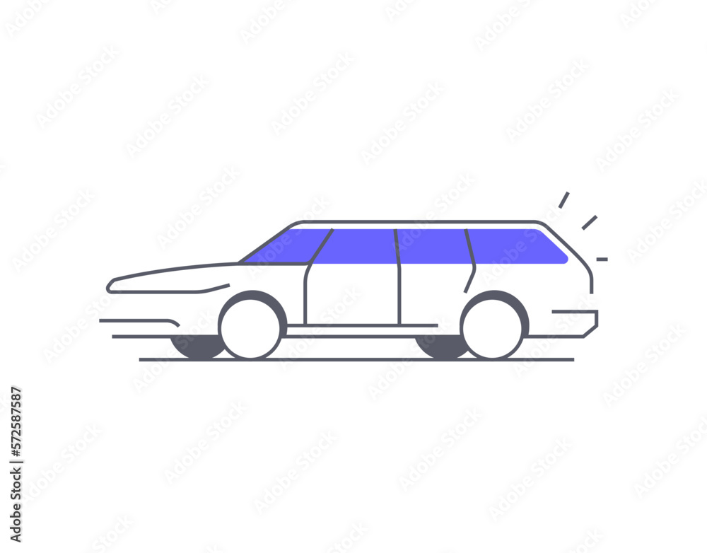 Minimal Limousine Car Icon. Linear car illustration to use in web and mobile UI, car basic UI elements set. Minimal Limousine Car Icon. Linear car illustration to use in web and mobile UI, car basic UI elements set.