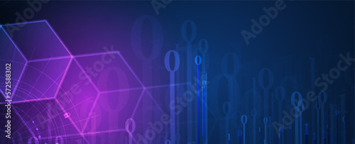 Quantum processing. Deep learning artificial intelligence. Future new technology  for business or science presentation