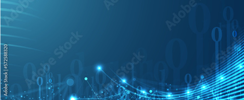 Quantum processing. Deep learning artificial intelligence. Future new technology  for business or science presentation