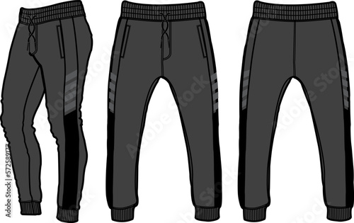 Jogger Fashion Flat Template Vector Sketch