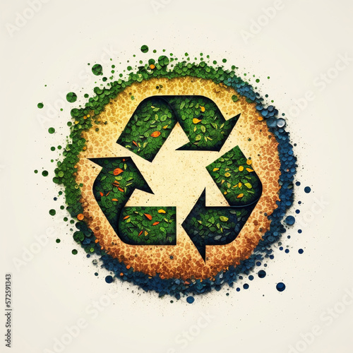 recycling icon technology symbol by Generative AI