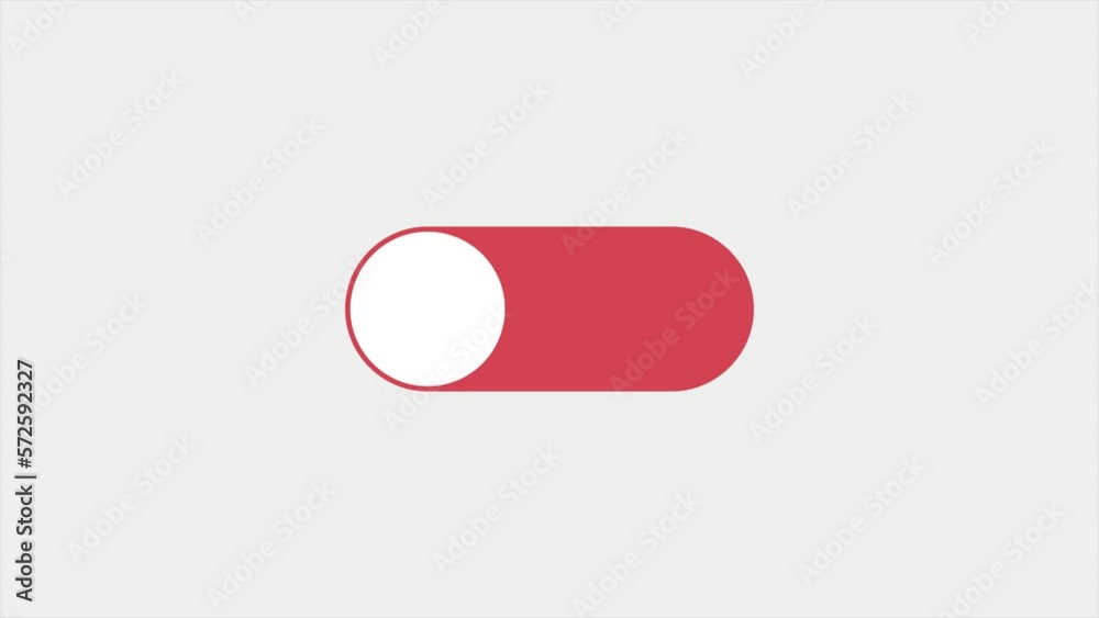 Switch on and switch off button. Power digital button. Click control. Turning on-off animation.