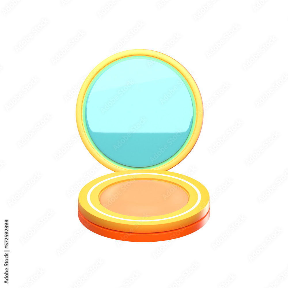 3d render of cosmetic powder with glass 3d render of cosmetic powder with glass