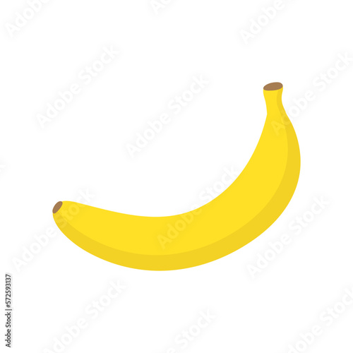 Banana in cartoon style isolated on white background