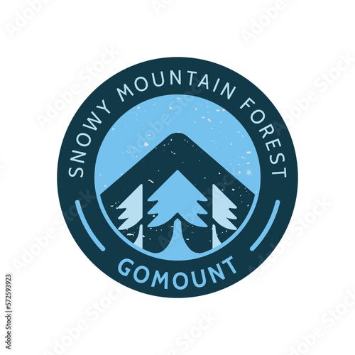 Wolf on Snowy Peak - Badge Logo Template