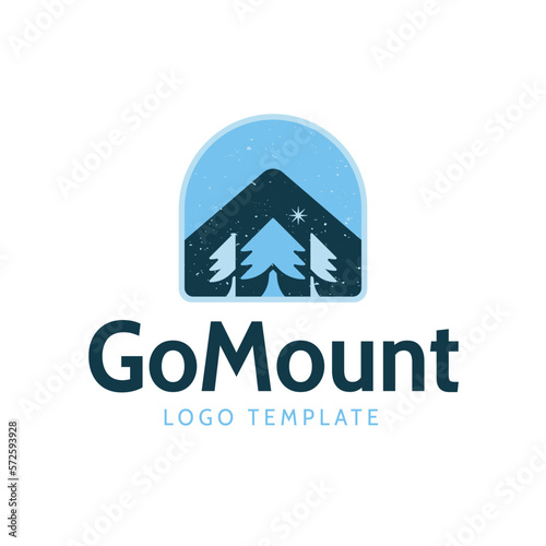 Wolf on Snowy Peak - Logo Template