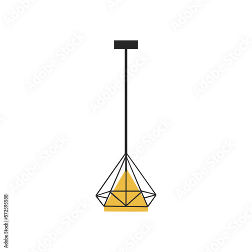 Lamps and chandeliers, hand drawn interior items and lighting elements. Vector chandelier light loft style, decoration of lamp electricity, equipment interior illustration