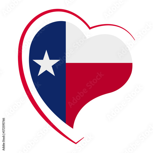 Texas flag in the shape of a heart. Illustration
