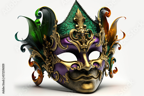 Laughing Mardi Gras mask illustration made with metal