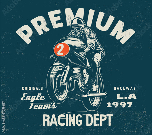 motorcycle garage badge with the dirty texture