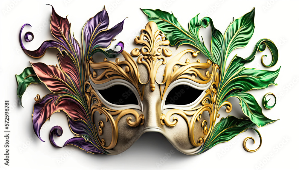 mardi gras Creative Festival Mask Illustration on white background