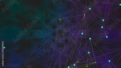 Abstract node network background image.