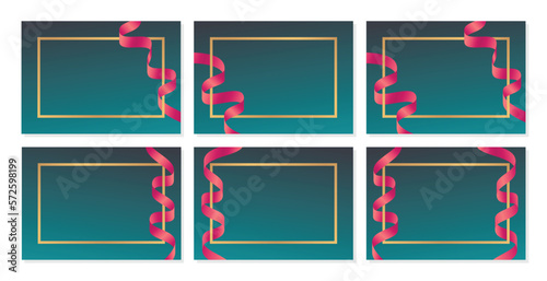 set of modern backgrounds with ribbon rope combination, vector illustration for greeting card, charter, presentation, banner.
