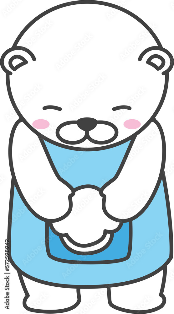 Fototapeta premium bear polar chef cooking bakery cartoon character icon
