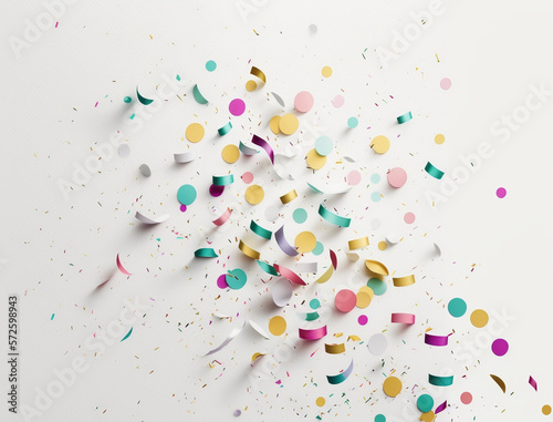 a white background with confetti for any celebrations created by generative AI