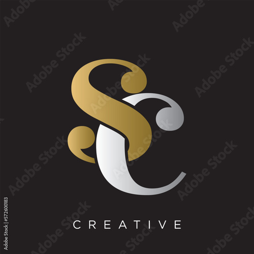 sc logo design vector icon luxury premium 