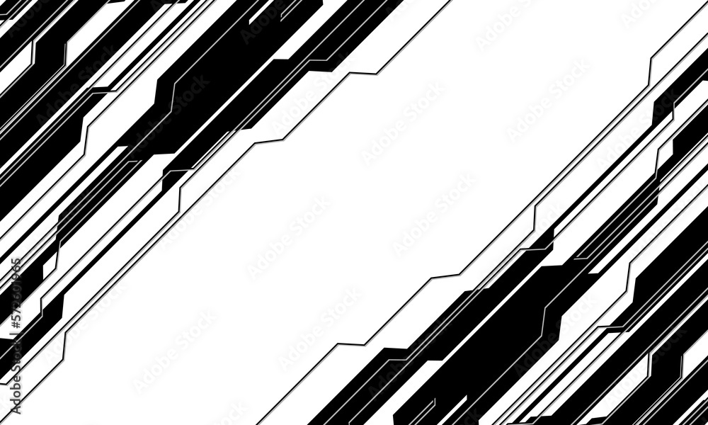 Abstract black cyber geometric dynamic on white with blank space futuristic design modern technology background vector Abstract black cyber geometric dynamic on white with blank space futuristic design modern technology background vector