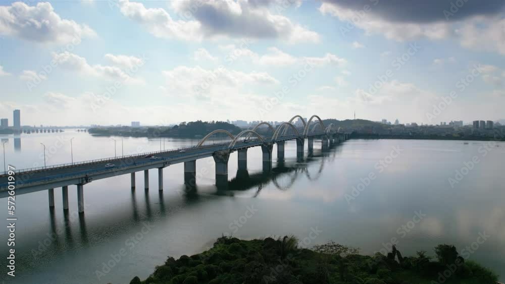 Aerial photo of Jinshan Bridge in Chaozhou, Guangdong Province, China Aerial photo of Jinshan Bridge in Chaozhou, Guangdong Province, China
