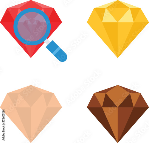 Diamond search Vector Icon