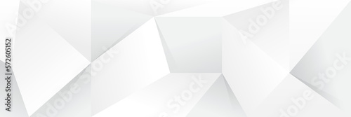 Abstract white Geometric banner design background.