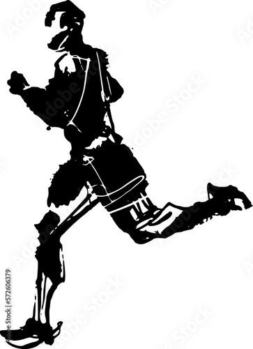 vector illustration silhouette of a running man © xamyak13