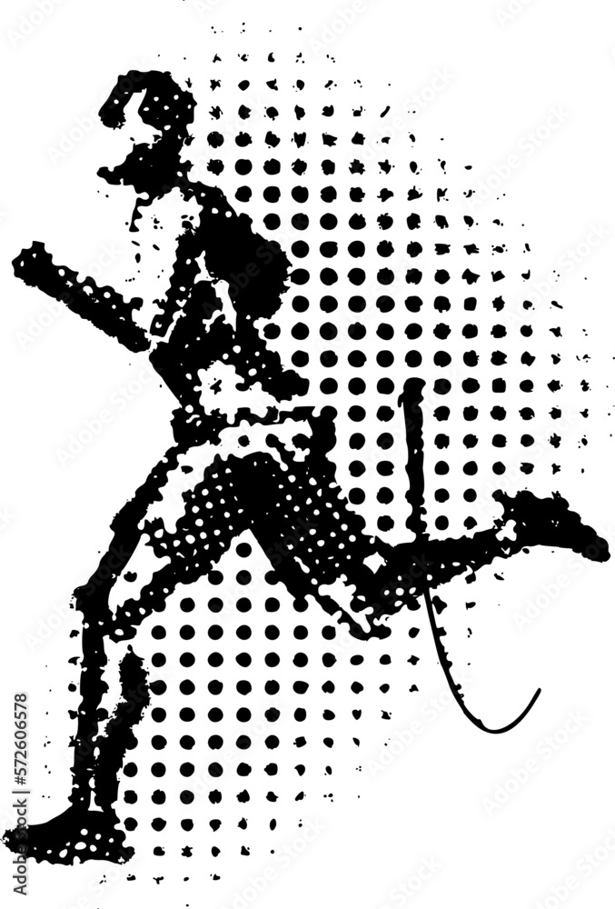 Fototapeta premium vector illustration silhouette of a running man
