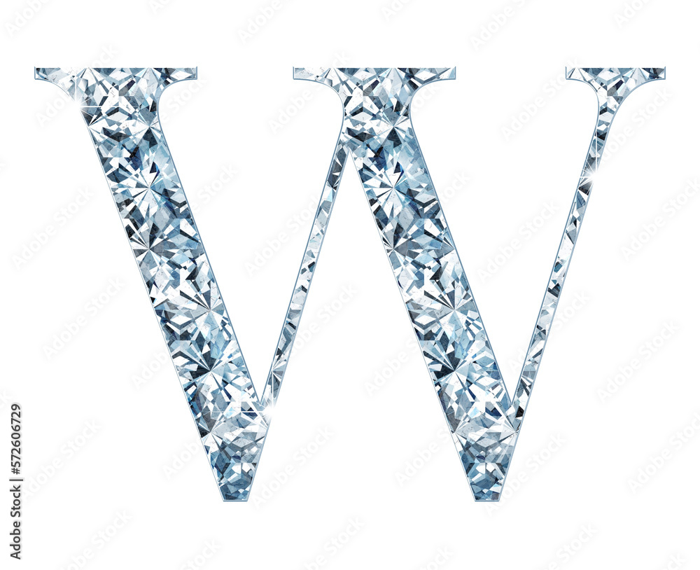 Fototapeta premium Shining Diamonds Alphabet or Font Set for luxurious and elegant design. Letters in uppercase and lowercase. Part of a set with numbers, punctuation marks and symbols.
