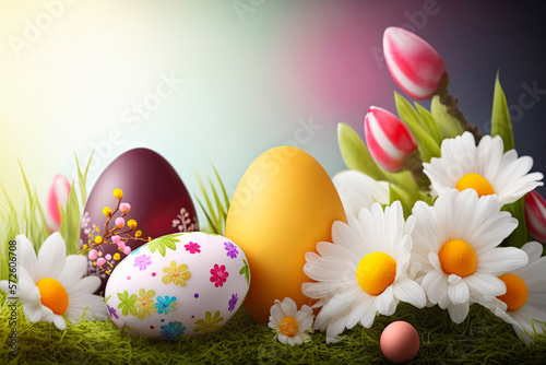 Easter holiday background. Generative AI