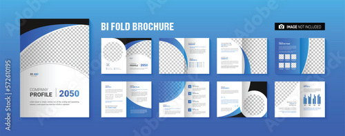 Company Profile Business Annual Report Bifold Brochure Template Design