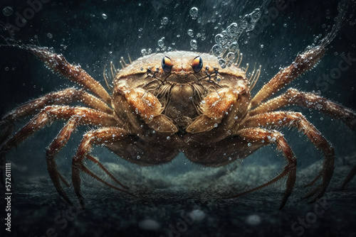 Sand Crab  Red Spider Crab. Generative AI.